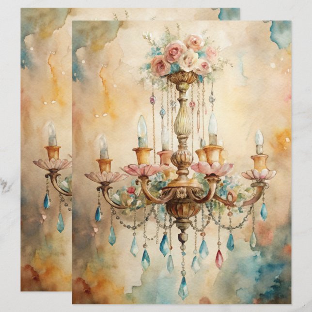 Blue Shabby Chic Scrapbook (Vorne/Hinten)