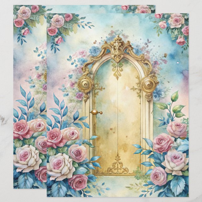 Blue Shabby Chic Scrapbook (Vorne/Hinten)