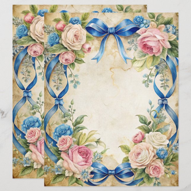 Blue Shabby Chic Scrapbook (Vorne/Hinten)