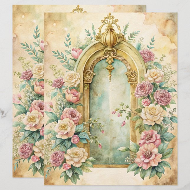Blue Shabby Chic Scrapbook (Vorne/Hinten)