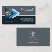 Blue Shade Arrows Logistics Transportation Visitenkarte (Vorne/Hinten)