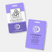 Blue Shade Columns Foto Mitarbeiter Medizinische I Ausweis (Vorder- & Rückseite)