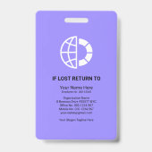 Blue Shade Columns Foto Mitarbeiter Medizinische I Ausweis (Rückseite)