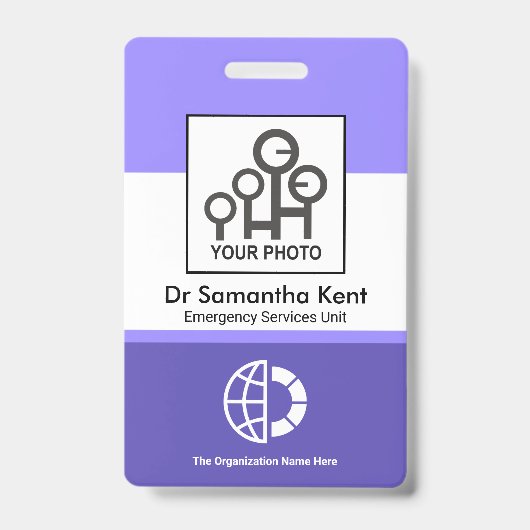 Blue Shade Columns Foto Mitarbeiter Medizinische I Ausweis (Vorderseite)