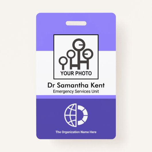 Blue Shade Columns Foto Mitarbeiter Medizinische I Ausweis (Vorderseite)