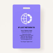 Blue Shade Columns Foto Mitarbeiter Medizinische I Ausweis (Rückseite)