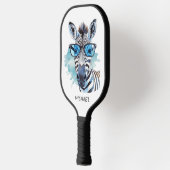 Blue Shades Albern Zebra Modern Monogram Pickleball Schläger (Links)