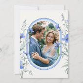 Blue Shades Cherish Botanical Wildflowers Branches Save The Date (Rückseite)