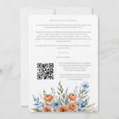 Blue Shades Delicate Floral Bouquet Border Wedding Save The Date (Rückseite)