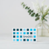 BLUE SHADES (Mod-Quadrate) Visitenkarte (Stehend Vorderseite)