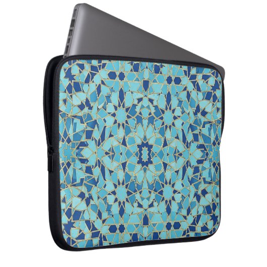 blue shades mosaic laptopschutzhülle (Vorne Rechts)