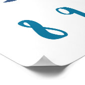 Blue Shades Numbers Zero to Zen 0 bis 10 Kids Room Poster (Ecke)