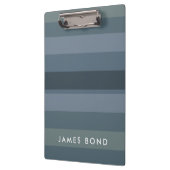 Blue Shades Ombre Simple Strip Personalize Name Klemmbrett (Links)