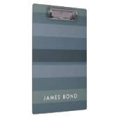 Blue Shades Ombre Simple Strip Personalize Name Klemmbrett (Rechts)