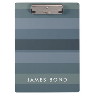 Blue Shades Ombre Simple Strip Personalize Name Klemmbrett