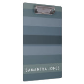Blue Shades Ombre Simple Strip Personalize Name Klemmbrett (Rechts)