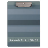 Blue Shades Ombre Simple Strip Personalize Name Klemmbrett (Vorderseite)