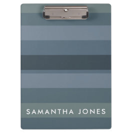 Blue Shades Ombre Simple Strip Personalize Name Klemmbrett