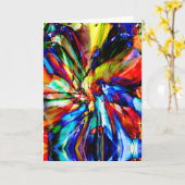 Blue Shades Orange Yelllow Abstrakt Fantasy Blume Karte (Gelbe Blume)