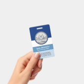 Blue Shades Spalte Rundfoto Vorlage Corporate Ausweis (Handheld)