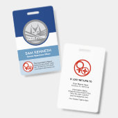 Blue Shades Spalte Rundfoto Vorlage Corporate Ausweis (Vorder- & Rückseite)