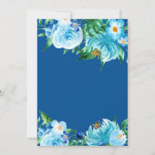 Blue Shades Watercolor Florals Wedding Einladung (Rückseite)