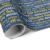 Blue Shakespeare Insult Funny Classic Literatur Geschenkpapier (Rolleneckpunkt)