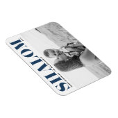 Blue Shalom Bold Typografy Happy Hanukkah Foto Magnet (Rechte Seite)