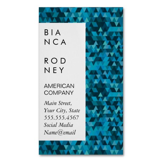 Blue Shapes Corporate Magnetische Visitenkarte (Vorderseite Vertikal)