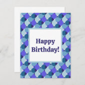 Blue Shapes Geburtstag Mitteilungskarte (Vorne/Hinten)