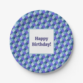 Blue Shapes Geburtstag Pappteller