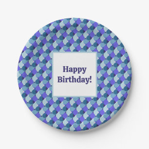Blue Shapes Geburtstag Pappteller