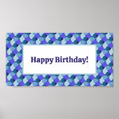 Blue Shapes Geburtstag Poster (Vorne)