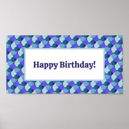 Blue Shapes Geburtstag Poster