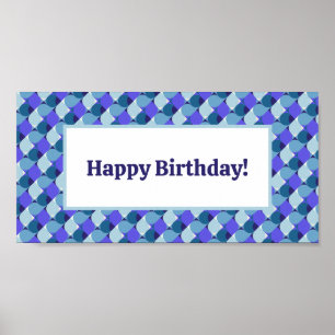 Blue Shapes Geburtstag Poster