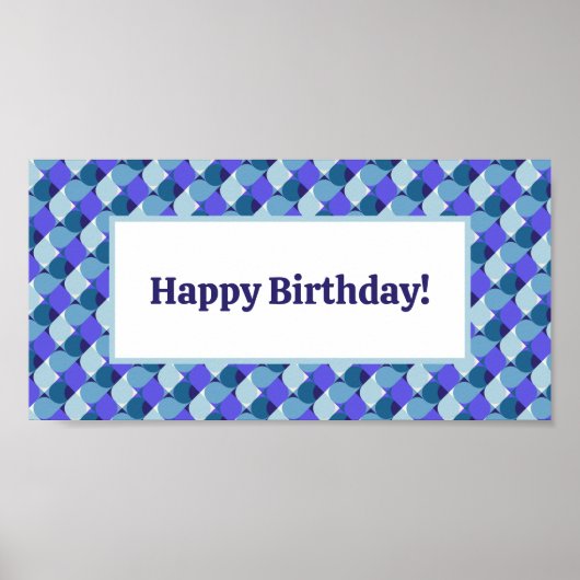 Blue Shapes Geburtstag Poster (Vorne)