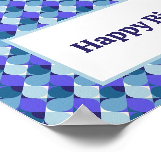 Blue Shapes Geburtstag Poster (Ecke)