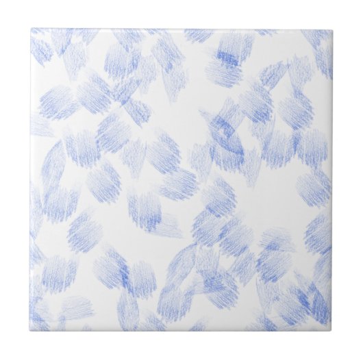 Blue Shapes Pattern Ceramic Tile Fliese (Vorderseite)