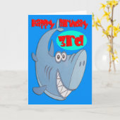 Blue Shark 3. Geburtstag Karte (Gelbe Blume)