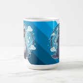 Blue Shark Boy Anime Art Kaffeetasse (Mittel)