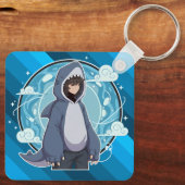 Blue Shark Boy Anime Art Schlüsselanhänger (Rückseite)