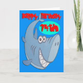 Blue Shark Fourteenth Birthday Karte (Vorderseite)