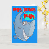 Blue Shark Fourteenth Birthday Karte (Gelbe Blume)