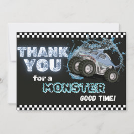 Blue Shark Monster Truck Vielen Dank Hinweis Dankeskarte