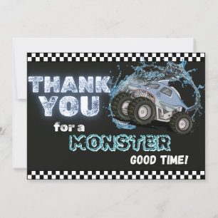 Blue Shark Monster Truck Vielen Dank Hinweis Dankeskarte