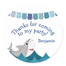 Blue Shark Nautical Birthday Gefallen Vielen Dank