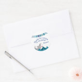 Blue Shark Nautical Birthday Gefallen Vielen Dank Runder Aufkleber (Umschlag)