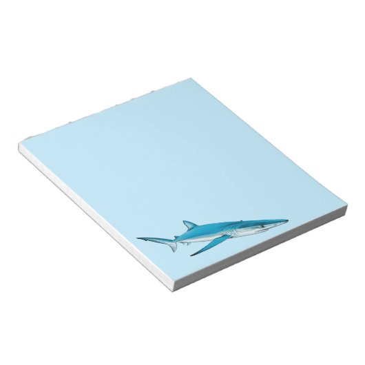 Blue Shark (Prionace glauca) Notepad Notizblock (angewinkelt)