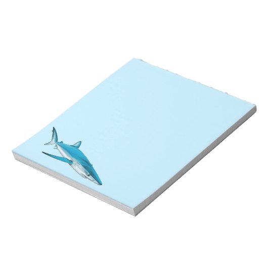Blue Shark (Prionace glauca) Notepad Notizblock (Rotiert)