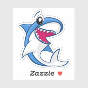 Blue Shark Sea Life Niedlich Kids Pool Party Aufkleber